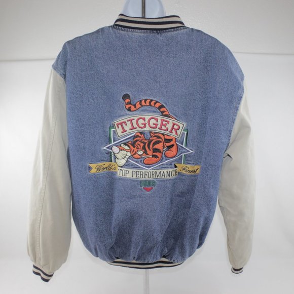 VTG 90s Disney Tigger Top Performance Embroidered Varsity Jacket Coat Size Small - Picture 4 of 11